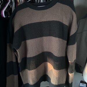 Striped Sweater in Black and Tan